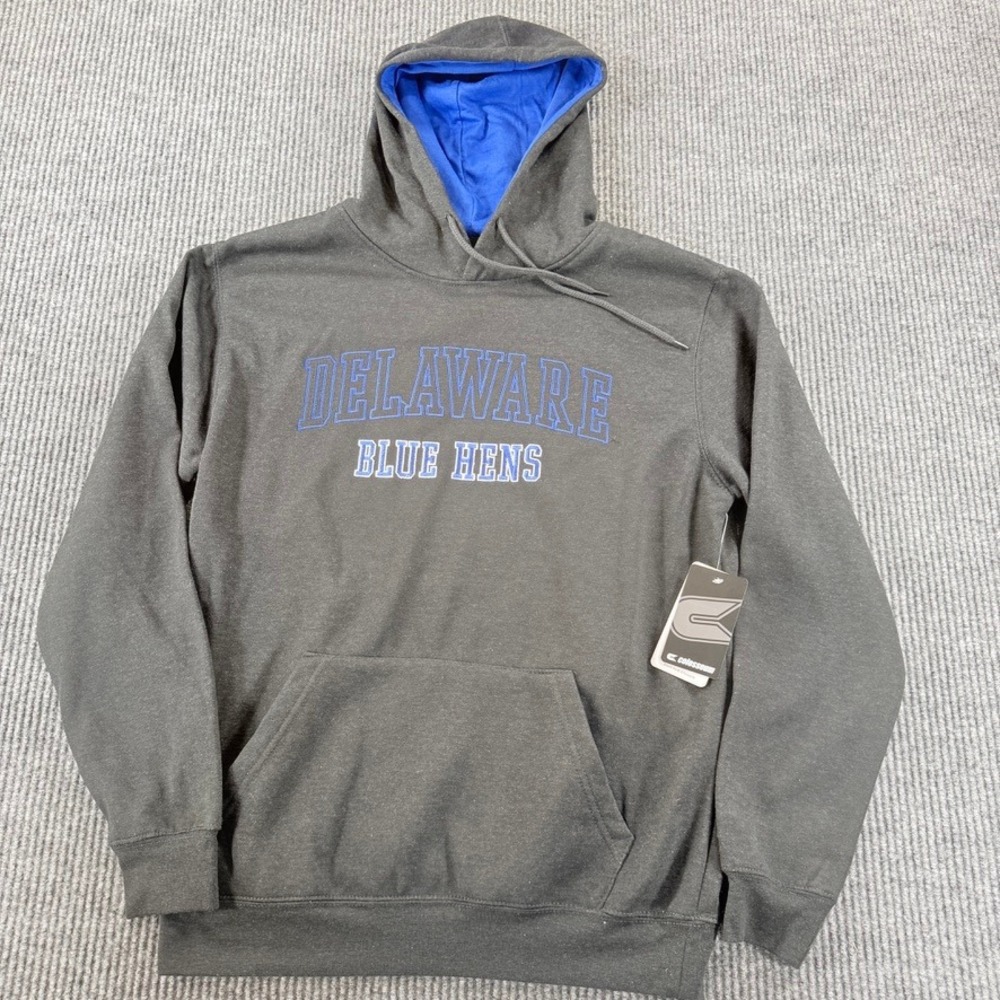 Delaware Blue Hens Colosseum Hoodie Mens L Charcoal Gray Blue KHFH10403HB
